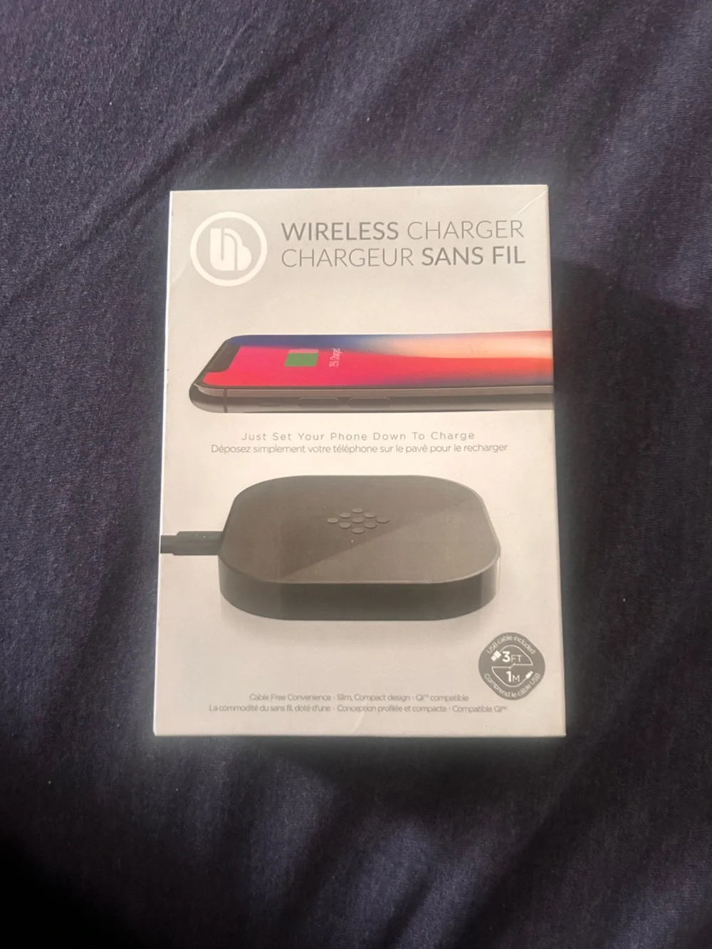 Wireless Charger Pad in Black - Fast Qi Charging